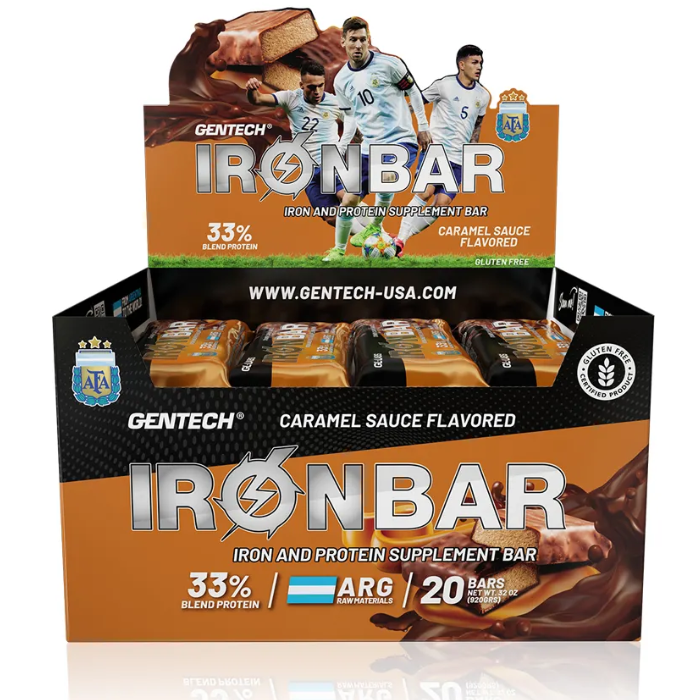 CAJA X 20 BARRITAS PROTEINA IRON BAR 46gr GENTECH